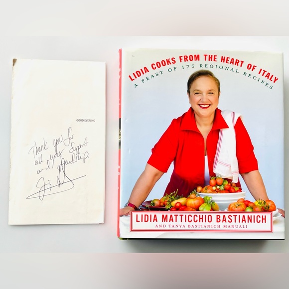 Lidia Bastianich Matticchio COOKBOOK SIGNED & Menu Signed, Famous Chef - Picture 3 of 16